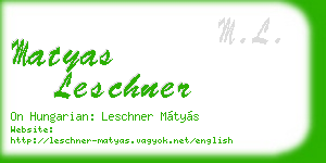 matyas leschner business card